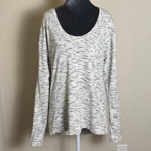 Lululemon Meant To Move Long Sleeve Size 8 Tiger Space Dye White Black Top Shirt